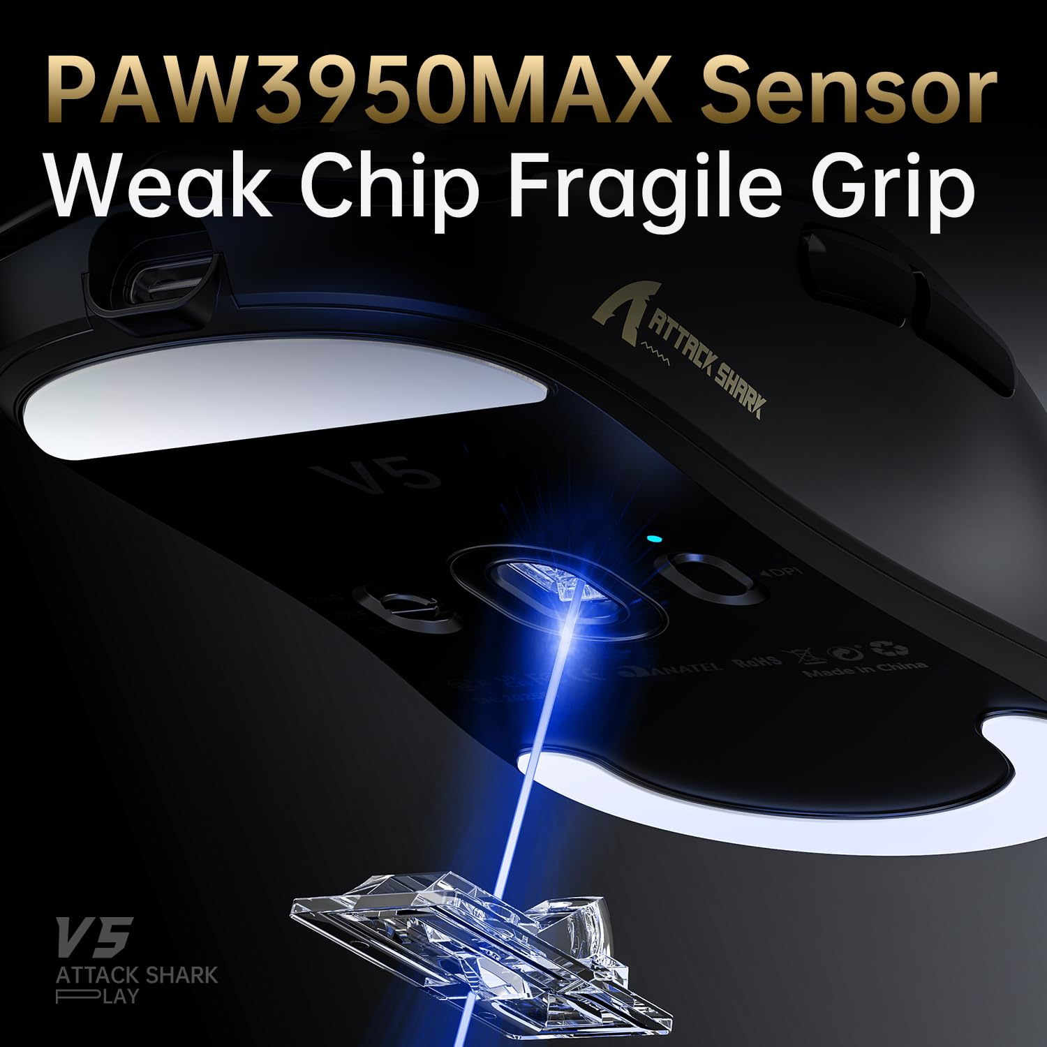 Amazon | ATTACK SHARK V5 ゲーミングマウス 無線 8000hzポーリング